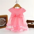 thumbnail image 2 of MIASHUI Robe Barboteuse Tutu pour Bébé Fille à Manches Courtes, Robe de Princesse pour Fête d'Anniversaire, Rose, 0-3 Mois, 2 of 8