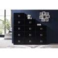 thumbnail image 5 of Hodedah HID33 Armoire de Rangement Fermée pour la Maison à 6 Portes et 3 Tablettes, Noire, 5 of 5