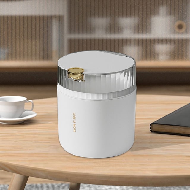 Fwttom Desktop Trash Can, Desktop Trash Can Living Room High Value Waste Basket Household One Button Press with Lid Large Capacity Office Plastic Plastic Trash Can