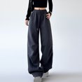 thumbnail image 1 of AherBiu Oversized Womens Sweatpants High Waisted Wide Leg Drawstring Loose Casual Trousers with Pockets, 1 of 3