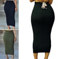 thumbnail image 2 of Honganda Jupe Crayon pour Femmes, Bande Élastique Taille Haute Jupes Slim, 2 of 5