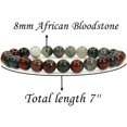 thumbnail image 2 of Bracelet Extensible Unisexe en Perles Rondes de 8 mm avec Pierre de Sang Africaine Naturelle, 2 of 5