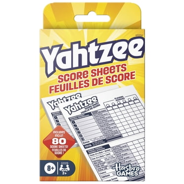 Cartes de score Yahtzee officielles Hasbro pour le jeu de dés Yahtzee, jeux familiaux, dès 8 ans