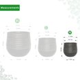 thumbnail image 3 of Stylish Modern Ribbed Resin Planter Pot with Drainage Hole – Large Indoor Outdoor Flower or Tree - Lightweight Weather-Resistant Patio Balcony (Vintage Black, Medium Size - 11.8"), 3 of 4