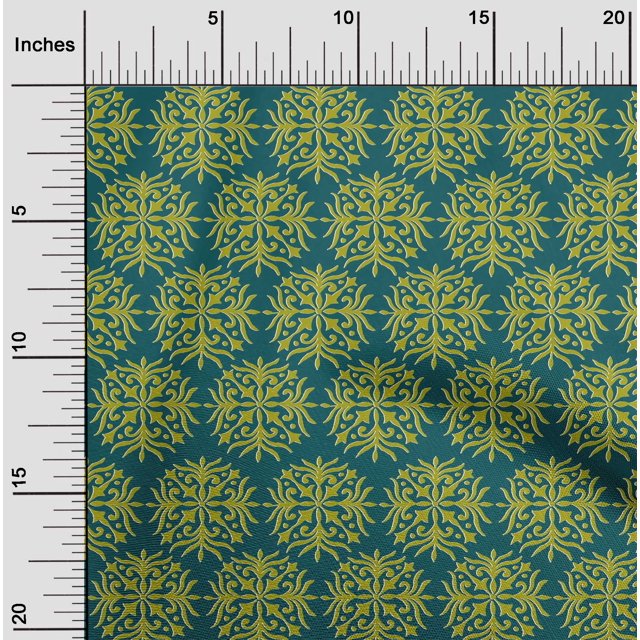 oneOone Cotton Silk Fabric Floral Block Print Sewing Fabric BTY 42 Inch Wide