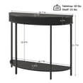 thumbnail image 4 of unipaws Fluted Half Moon Console Table, Modern 2-Tier Black Entryway Console, Sofa Back Table for Living Room (36" Width), 4 of 7