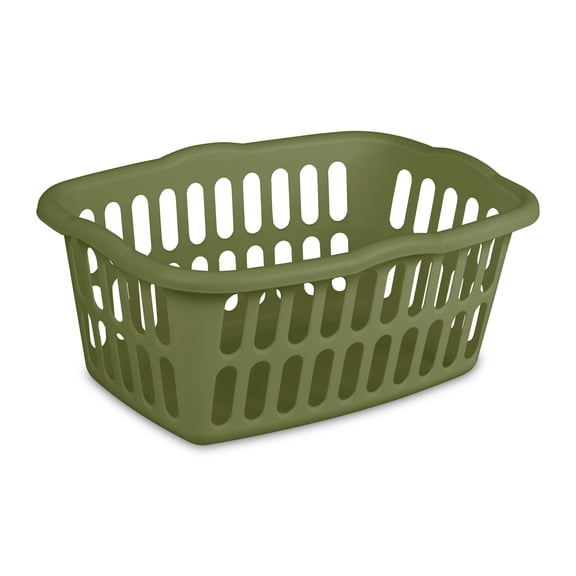 Sterilite 53 L Rectangular Laundry Basket, Green
