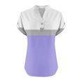 thumbnail image 4 of fatyb Womens Printed V Neck Tops Short Sleeve Button V Neck Tshirts Lightweight Summer Beach Blouses, 4 of 5