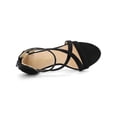 thumbnail image 4 of BLISSFUL STEP Women Zipper Ankle Strap Stiletto Heel Sandals Black 5, 4 of 8