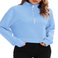 thumbnail image 1 of Women Half Zip Sweatshirts Stand Collar Long Sleeve Pullover Tops, 1 of 4