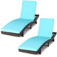 thumbnail image 1 of Patiojoy Chaise Longue de Patio Réglable en Rotin, 2 Pcs, Chaise Pliante Inclinable en Osier, 1 of 10