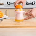 thumbnail image 4 of Under 25,Manual Juicer with Scale, Lemon Squeezer Cup, Hand-Powered Press Juicer for Fresh Lemonade, Easy to Use Citrus Juicer for Home and Kitchen, | Plastic, Pink-589 $BS$3, 4 of 9
