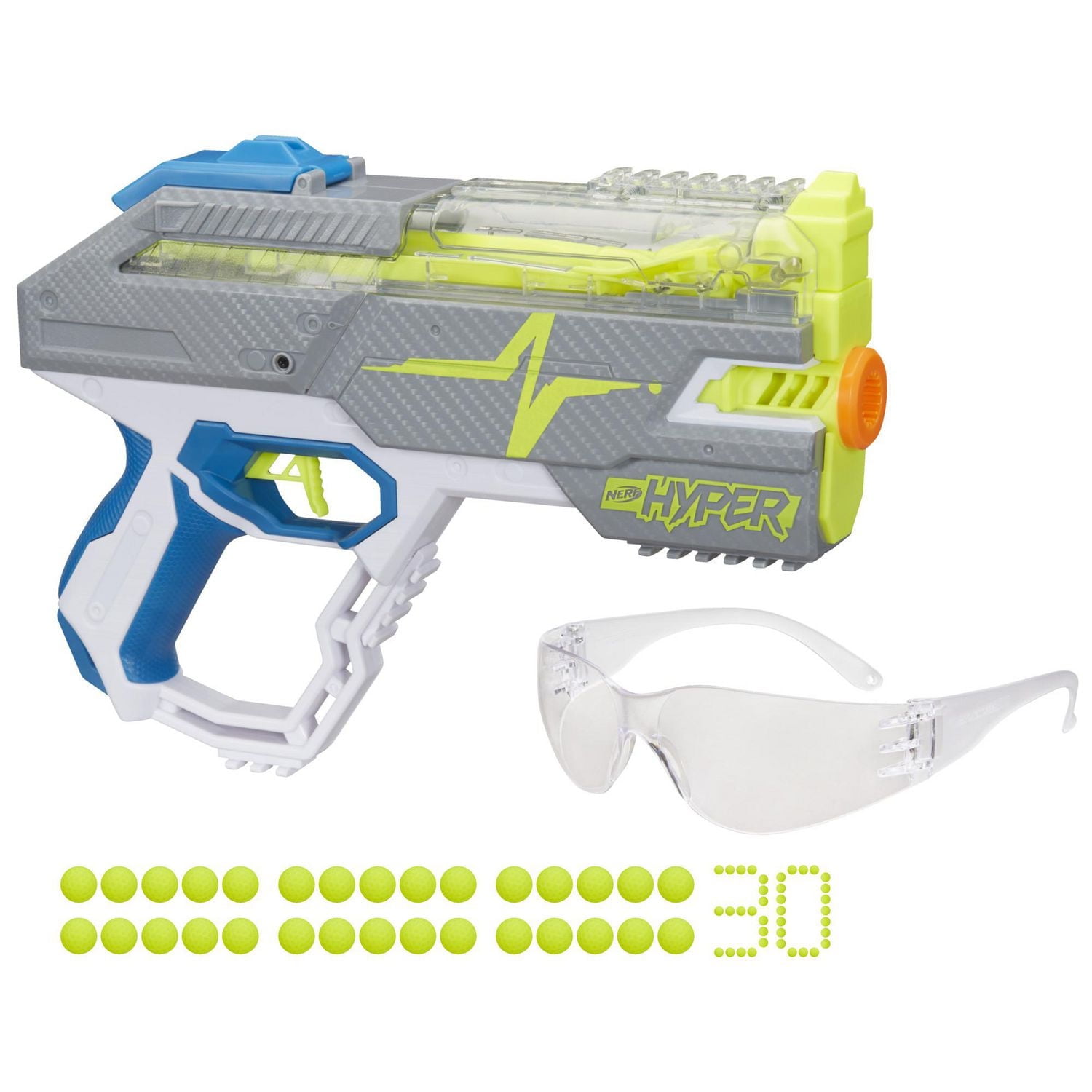 Nerf Hyper Rush-40 Pump-Action Blaster -- Includes 30 Nerf Hyper