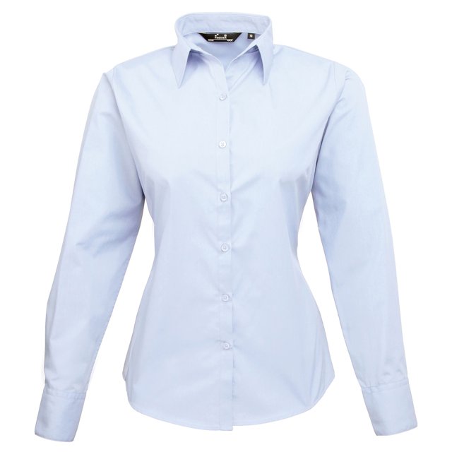 Premier Womens Poplin Long-Sleeved Blouse