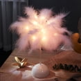 thumbnail image 1 of LSLJS Feather Table Lamp Bedside Lamp Night Light Battery Operated LED Table Lamp for Bedroom Living Room Party Wedding Centerpiece Christmas Valentine's Day Decor, Desk Lamp, 1 of 6