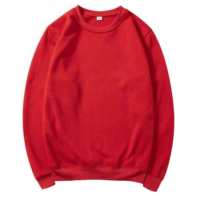 vdgthytj Chandail à Col Rond pour Homme à Manches Longues, Chandails de Base de Couleur Unie, Molleton d'Automne Décontracté Ample, Hauts à Enfiler. Vue Orientée vers l'Avant d'Un Chandail à Col Rond Rouge Fabriqué en Molleton de polyester Léger, avec Poignets et Ourlet Côtelés pour Plus de Chaleur et de style. Parfait pour les Hauts Décontractés pour Homme, les Activités de Plein Air Ou la Superposition en Automne et en Hiver.