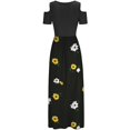 thumbnail image 4 of Robe d'Été Blanche pour Femmes 2022 Robe Décontractée Élégante à Épaules Dénudées avec Poches à Imprimé Floral, Maxi à Manches Courtes, 4 of 5