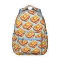 thumbnail image 1 of Burger Foodie Students Backpack American Food Sandwich School Bag with Breakfast Fast Food Pattern, Comfortable and Adjustable Strap for Students, 1 of 6
