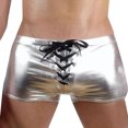 thumbnail image 2 of ylioge Mens Boxer Briefs Trendy Low Rise Drawstring Underwear Casual Solid Slim Stretchy Comfort Shiny Dancing Workout Underpants, 2 of 5