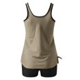 thumbnail image 5 of RKSTN Tankini Swimsuits for Women Summer Fashion Solid ColorConservative Two Piece Set Bathing Suits with Boyshorts Loose Plus Size Round Neck Sleeveless Pleated Swimsuits, 5 of 5