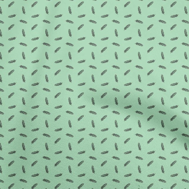 oneOone Cotton Poplin Twill Mint Green Fabric Retro Feather Craft Projects Decor Fabric Printed By The Yard 56 Inch Wide