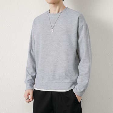 MYG Mens Casual Waffle Long Sleeve T Shirt Crew Neck Blouse Activewear Pullover Tops