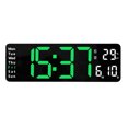 thumbnail image 1 of Wweixi Wall-mounted Dual Alarms LED Clocks Large Digital Display For Home Or Office Easy To Install black green, 1 of 6