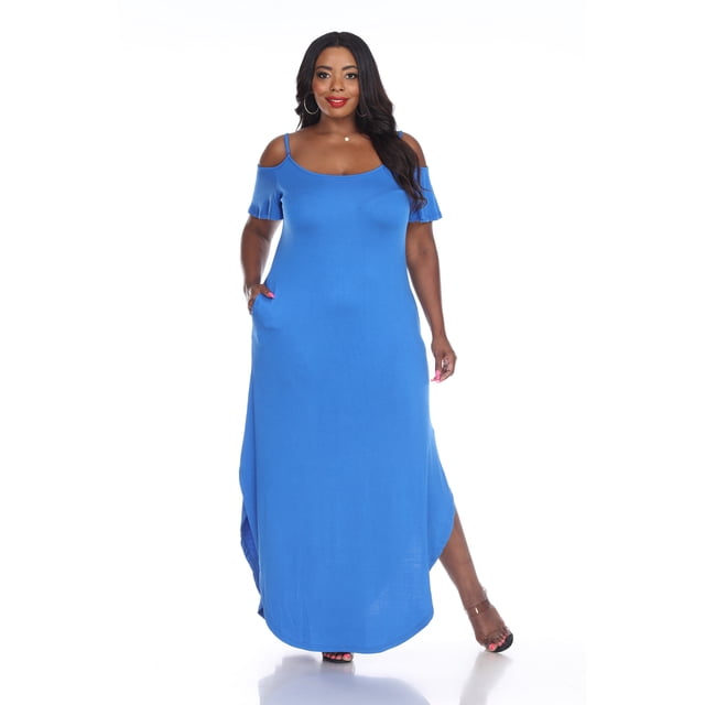 White Mark Women's Cold Shoulder Maxi Dress