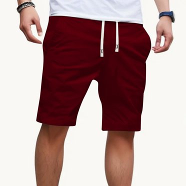 TopLLC Mens Shorts, Men pants Half Shorts Pants Men's Lace-up Elastic Waist Pocket Exercise Fitness Home Half Shorts Pants
