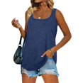 thumbnail image 1 of CHUANK Clearance Ladies Tops Womens Blouses Solid Square Neck V-Neck Summer Sleeveless Tank Tops, 1 of 6