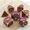 thumbnail image 3 of 7Pcs Polyhedral Dice Irregular Big Numbers Board Games Dices Set D4 Purple Golden, 3 of 5