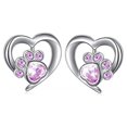 thumbnail image 2 of facefd 1 Pair Rhinestone Women Earrings Party Banquet Girls Simple Design Adorable Sweet Stud Earring Decor Jewelry Gift Pink, 2 of 9