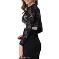 thumbnail image 4 of INSPIRE CHIC Boléro Court Ouvert en Dentelle Florale Transparente pour Femme TP Noir, 4 of 7