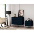 thumbnail image 2 of Manhattan Comfort Commode et Table de Nuit en Bois Rockefeller, Bleu Minuit, 2 of 10