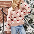 thumbnail image 2 of Women‘s Christmas Cute Santa Head Pattern Knit Sweater Soft and Smooth Beautiful Sweater, 2 of 6