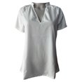 thumbnail image 1 of Chemises pour Femmes Col en V Manches Courtes Hauts en Coton T-Shirt Basique, 1 of 5