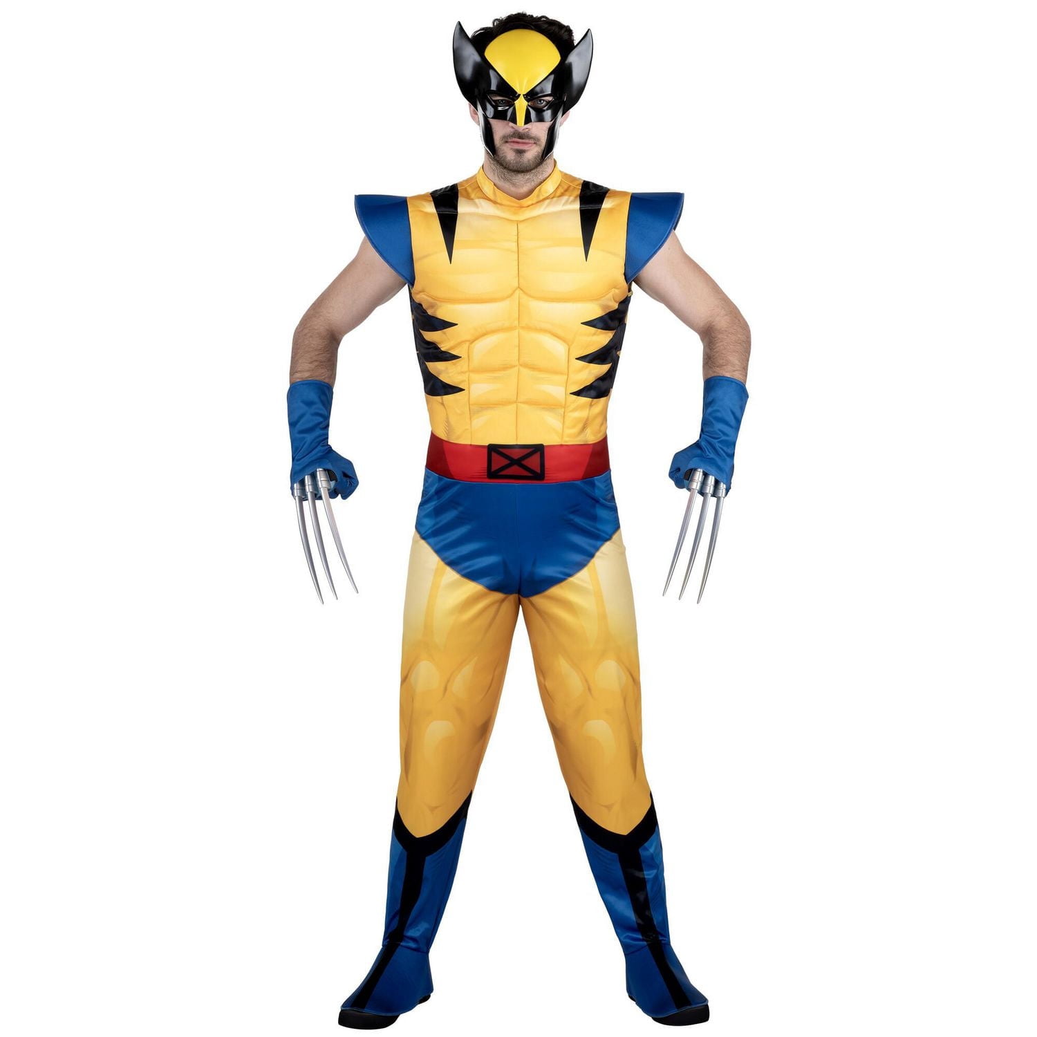 Costume de Wolverine adulte MARVEL - combinaison rembourrée, gants, griffes détachables et masque en plastique 3D