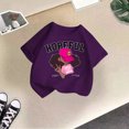 thumbnail image 2 of T-shirts Filles Été Cool Imprimé Graphique Col Rond Manches Courtes Décontracté Hauts Filles Violet 9-10 Ans, 2 of 3