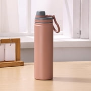 Portable Stainless Steel Insulated Cup - Large Capacity Sports Water Bottle Leak-Proof & Temperature Locking Ergonomic Carry Loop, Pink, JKODE