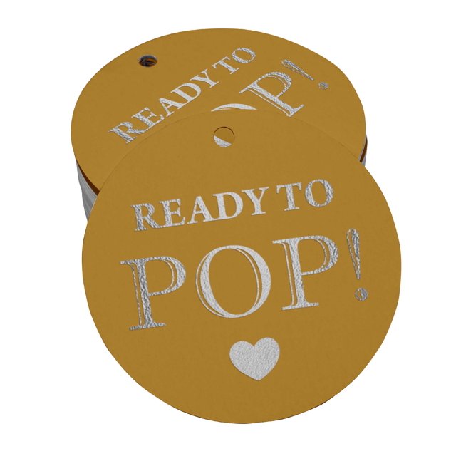 Inkdotpot Silver Foil Paper Hang Tags Ready To Pop Baby Shower Favor Tags 50 Pieces