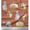 thumbnail image 1 of Soimoi Tissu Satin Soie Cycle,Rabbit & Bear Tissu Imprimé pour Enfants au Mètre 42 Pouces de Large, 1 of 2