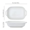 thumbnail image 3 of EGNMCR White Ceramic Rectangular Double Handled Baking Pan For Gratin Cheese Rice 10 Inches Ceramic baking pan, 3 of 7