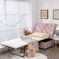 thumbnail image 2 of Costway Ottomane-Lit Pliable avec Matelas Lit d'Appoint Convertible Rose, 2 of 10