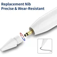thumbnail image 4 of 3-Pack USB C to Pencil 1st Gen Adapter Type C Female for Lightning Female Adapter for iPad 10 + iPencil Stylus Nib Tip for Apple Pencil + Magnetic Top Cover Replacement Cap for Apple Pen 1 Gen, 4 of 7