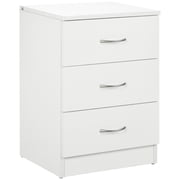 HOMCOM Bedside Table, Night Stand with 3 Drawer for Bedroom