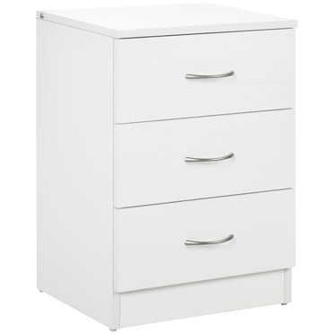 HOMCOM Bedside Table, Night Stand with 3 Drawer for Bedroom