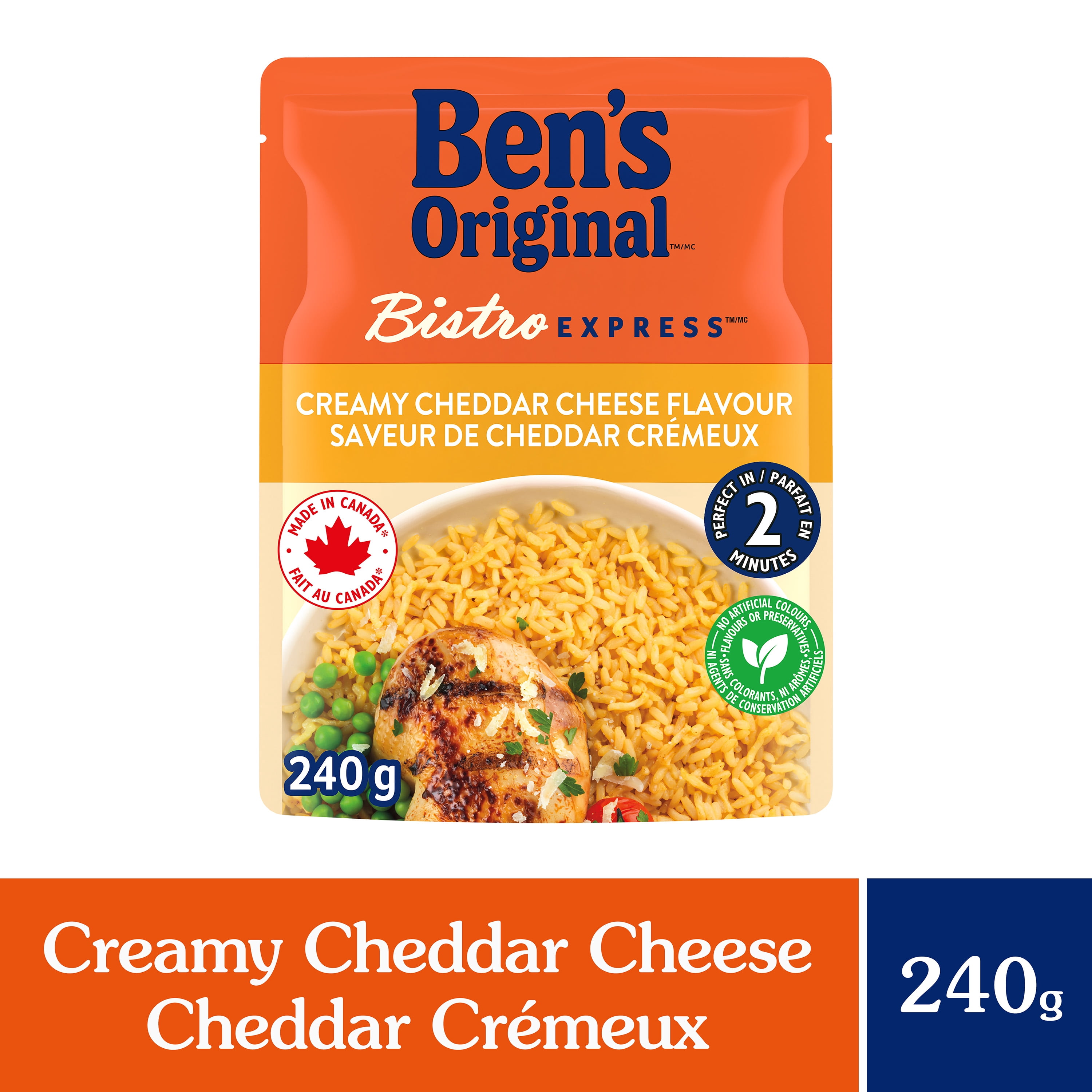 BEN'S ORIGINAL BISTRO EXPRESS Creamy Cheddar Cheese Rice Side Dish, 240g Pouch