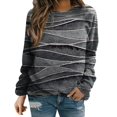 thumbnail image 2 of Babysbule Liquidation Hauts d'Automne pour Femmes T-Shirt Décontracté à Col Rond à Manches Longues pour Femmes Haut Ample Chandail, 2 of 5