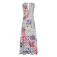 thumbnail image 4 of SMihono Robe Maxi Bohème d'Été pour Femmes Grande Taille Mode Décontractée d'Été Sans Manches à Col en V Robe Imprimée à Fermeture Éclair Robe pour Femmes Longues Robes Robe de Plage Évasée, 4 of 5