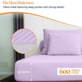 thumbnail image 3 of 600 TC Egyptian Cotton RV King Bed Sheet Set Include's - 15" inch Deep Fitted Sheet | 1 Flat Sheet | 2 Pillowcases | Lilac Solid, 3 of 7